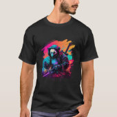 Ed Panda Ninja Steampunk Synthwave T-shirt (Voorkant)