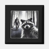 Ed Raccoon Selfie With Sasquatch Bigfoot Funny Rac Magneet (Voorkant)