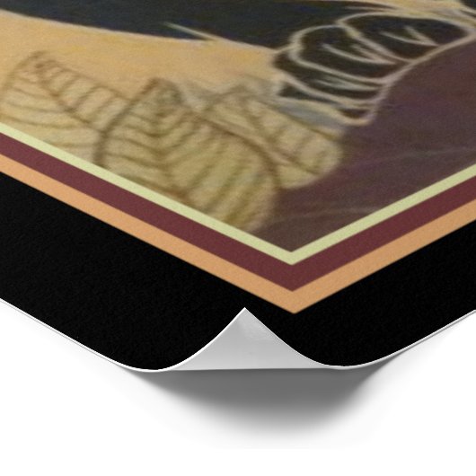 Ed Rudy Art Deco Black Panther 16 x 20 afdrukken Poster (Hoek)