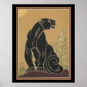 Ed Rudy Art Deco Black Panther 16 x 20 afdrukken Poster (Voorkant)