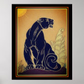 Ed Rudy Art Deco Black Panther 16 x 20 afdrukken Poster (Voorkant)