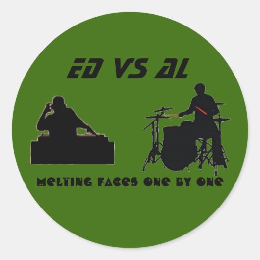 ED vs AL.......Drizno vs Dr.Fameus zes 3in stick Ronde Sticker (Voorkant)