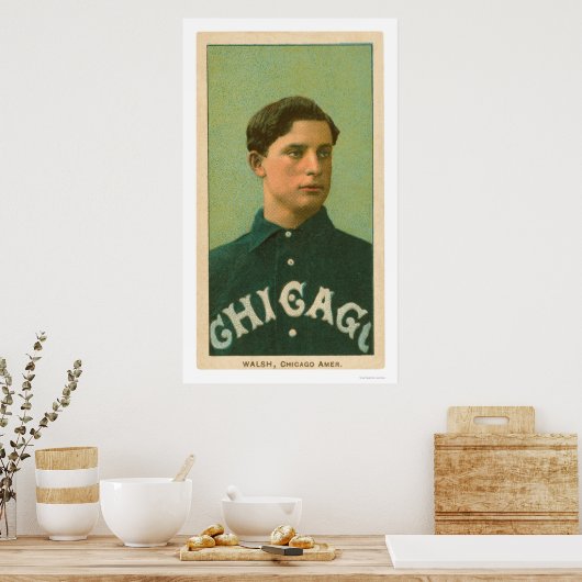 Ed Walsh Baseball Kaart 1909 Poster (Keuken)