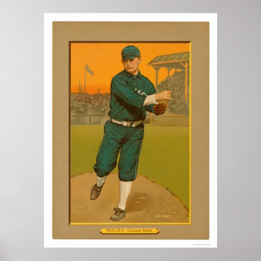 Ed Walsh White Sox Baseball 1911 Poster (Voorkant)