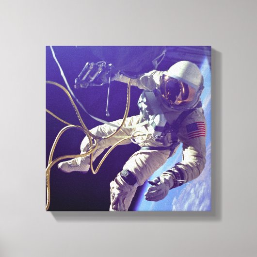 Ed White First American Spacewalker Foto Canvas Afdruk (Voorkant)