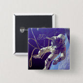 Ed White First American Spacewalker Foto Vierkante Button 5,1 Cm (Voorkant /achterkant)