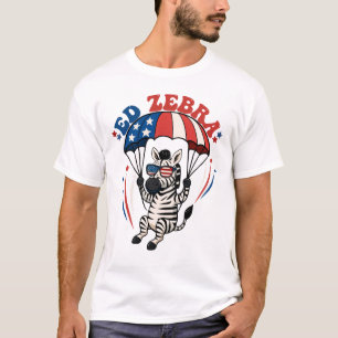 Ed Zebra Happy 4th of July Patriottische Amerikaan T-shirt
