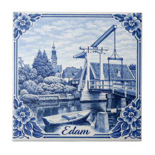 Edam Delfts Blauwe stijl keramische tegel Tegeltje