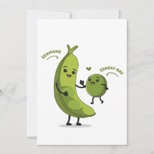 Edamame EdaBay-Bay Grappige Zwangerschap Nieuwe Mo Feestdagenkaart