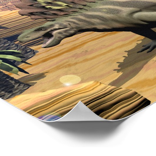 Edaphosaurus dinosaur - 3D rendering Poster (Hoek)
