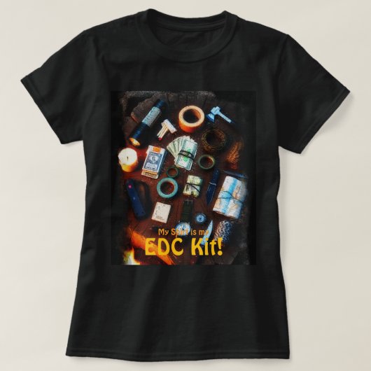 EDC Kit Prepper Survivalist Design T-shirt (Design voorkant)