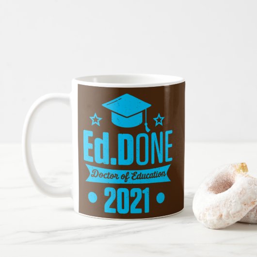 EdD Doctor of Education 2021 Doctorate Afstuderen Koffiemok (Met donut)
