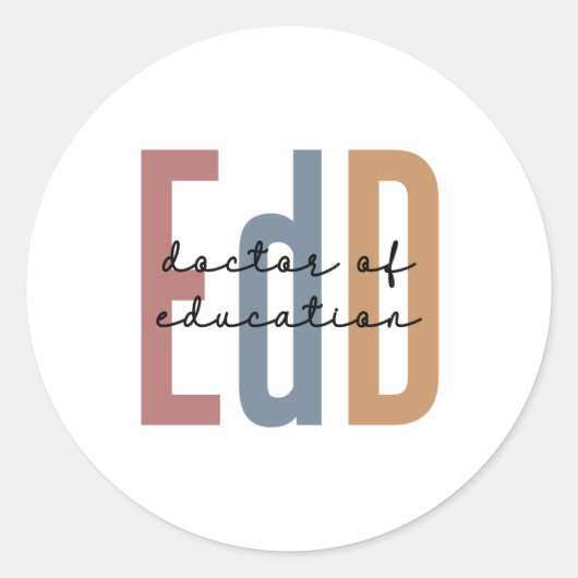 EdD Doctor of Education Afstuderen Ronde Sticker (Voorkant)