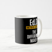 Edd Doctor of Education Maker Doctoraat Afstuderen Koffiemok (Voorkant rechts)