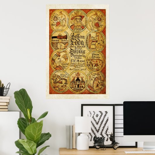 Edda Norse Scandinvian Mythology Poster (Thuiskantoor)