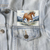 Edda Silver bay Icelandic Horse in the Mountains S Button (Insitu)