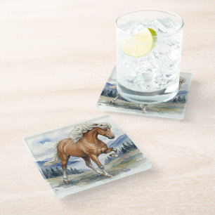 Edda Silver bay IJslands paard in de bergen S Glazen Onderzetter