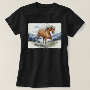 Edda Silver bay IJslands paard in de bergen S T-shirt
