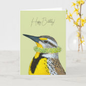Eddie de beadowlark verjaardagskaart kaart (Gele Bloem)