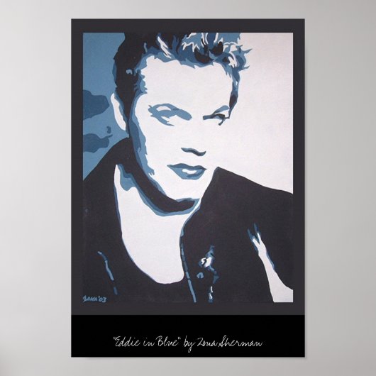 Eddie in blauw poster (Voorkant)