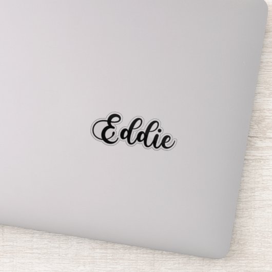 Eddie Name - Handgeschreven kalligrafie Sticker (Detail)