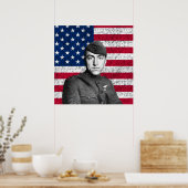 Eddie Rickenbacker en de Amerikaanse vlag Poster (Keuken)