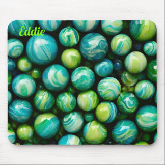EDDIE ~ Zany Shades van groen en blauw ~ Marbles ~ Muismat