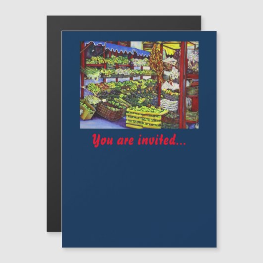 Eddie's Market, Hongarije Magnetische Uitnodiging (Voorkant / Achterkant)