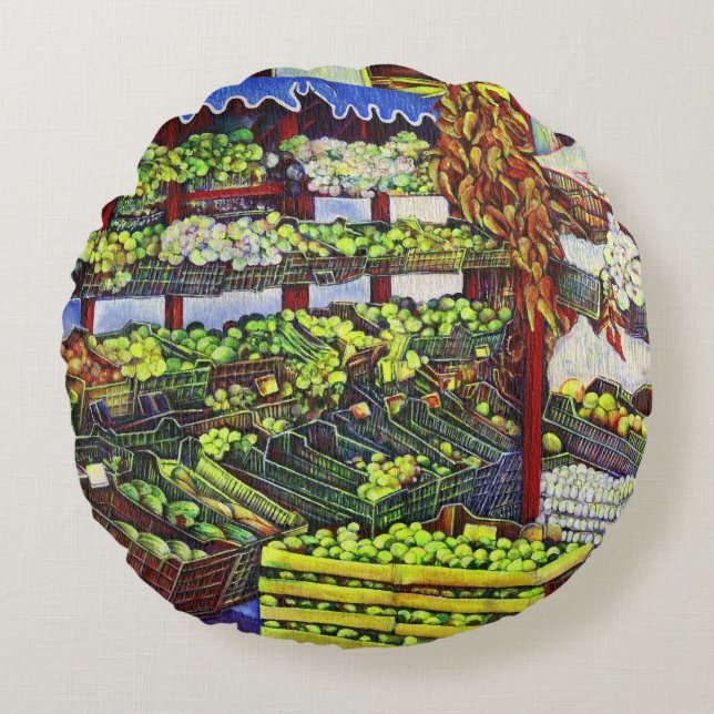 Eddie's Market, Hongarije Rond Kussen (Voorkant)