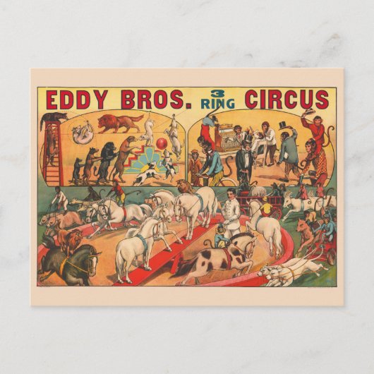  Eddy Brothers Circus Poster Briefkaart (Voorkant)
