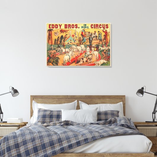 Eddy Brothers Circus Poster Canvas Afdruk (Insitu (Slaapkamer))