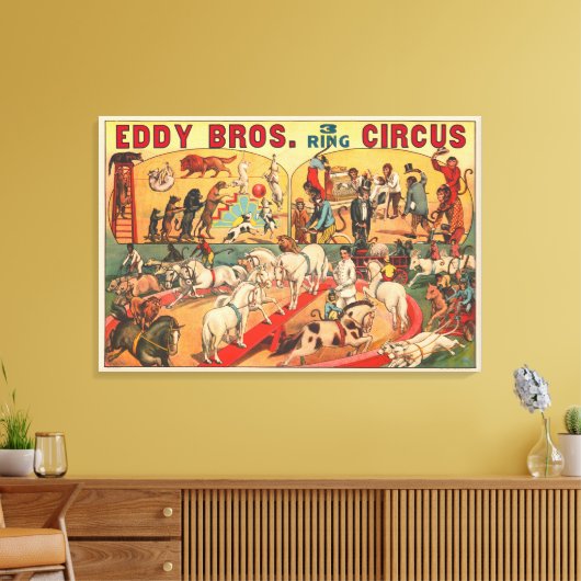 Eddy Brothers Circus Poster Canvas Afdruk (Insitu (Woonkamer))