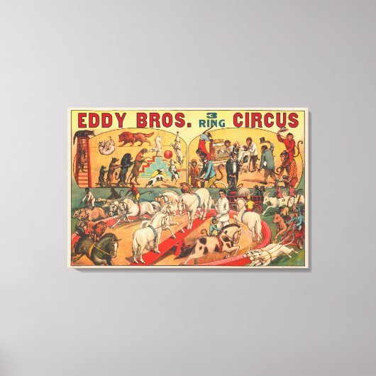 Eddy Brothers Circus Poster Canvas Afdruk (Voorkant)