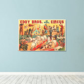 Eddy Brothers Circus Poster Canvas Afdruk (Insitu (Houten vloer))