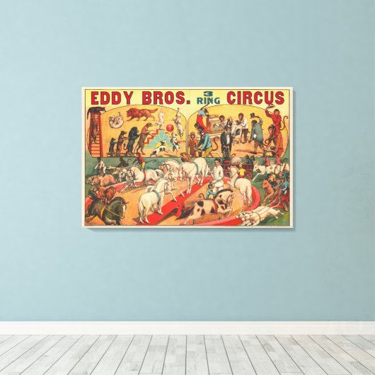 Eddy Brothers Circus Poster Canvas Afdruk (Insitu (Houten vloer))