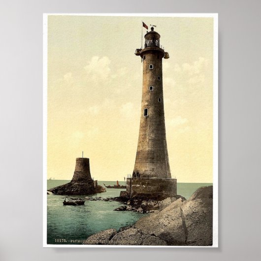 Eddystone Lighthouse, Plymouth, Engeland klassiek  Poster (Voorkant)