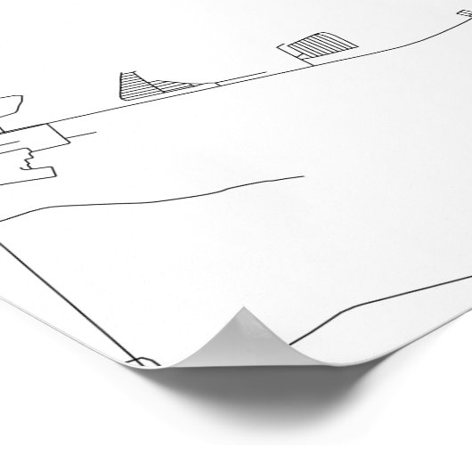 Ede, Nederland (zwart op wit) Poster (Hoek)