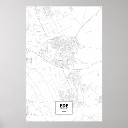Ede, Nederland (zwart op wit) Poster (Voorkant)
