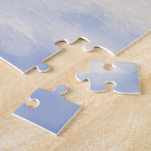 Edel Dobermann die Kerst slee bewaakt in de Winter Legpuzzel (Zijkant)