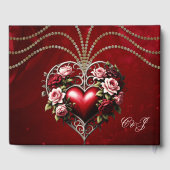 Edel gotisch hart met bloemen. gastenboek (Achterkant)