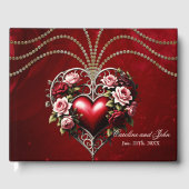 Edel gotisch hart met bloemen. gastenboek (Voorkant)