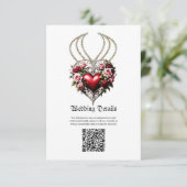 Edel gotisch hart met bloemen. informatiekaartje (Staand voorkant)