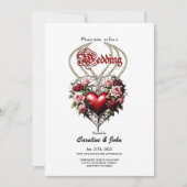 Edel gotisch hart met bloemen. kaart (Voorkant)