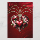 Edel gotisch hart met bloemen. menu (Achterkant)