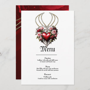 Edel gotisch hart met bloemen. menu
