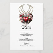 Edel gotisch hart met bloemen. menu (Voorkant)