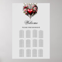 Edel gotisch hart met bloemen