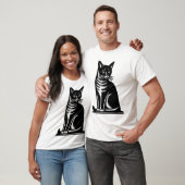 Edel kattenhoutsnijwerkstijl t-shirt (Unisex)