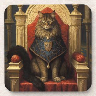Edel Maine Coon Kat Troon Kunstprint Bier Onderzetter