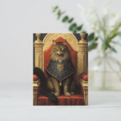 Edel Maine Coon Kat Troon Kunstprint Briefkaart (Staand voorkant)